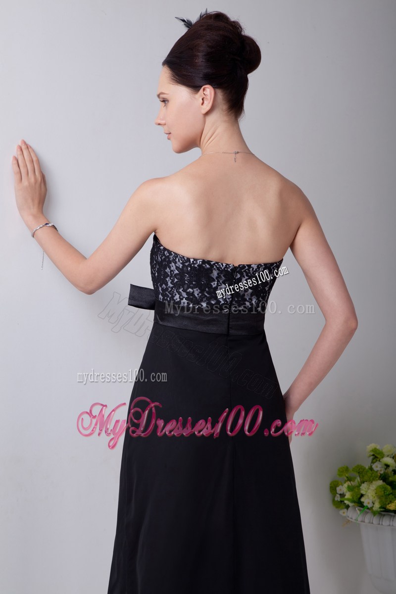 2013Cheap Black Empire Strapless Party Dresses Sashes Tea-length