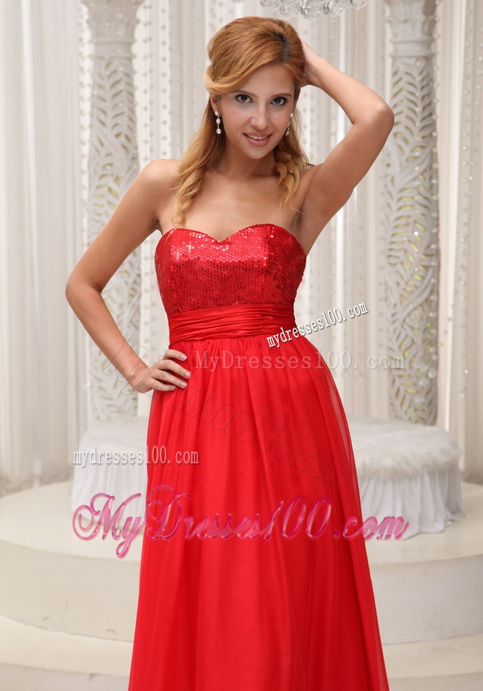 Sequined Sweetheart Red and Floor-length Party Dresses For 2013