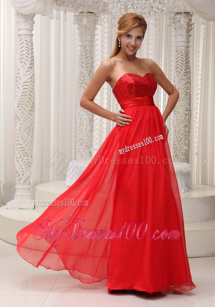 Sequined Sweetheart Red and Floor-length Party Dresses For 2013