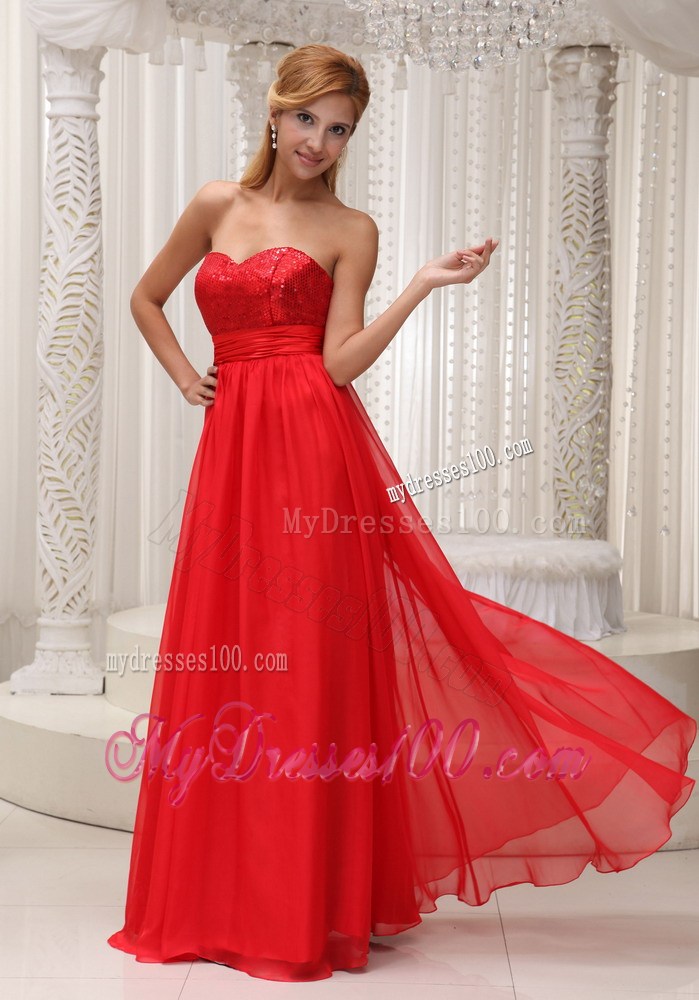 Sequined Sweetheart Red and Floor-length Party Dresses For 2013