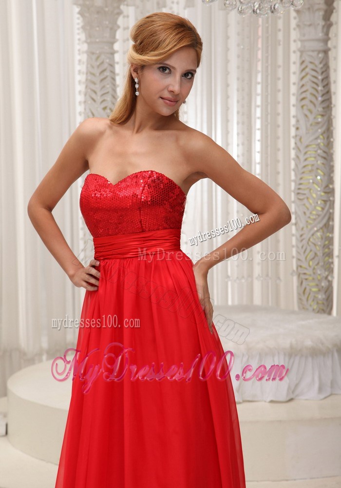 Sequined Sweetheart Red and Floor-length Party Dresses For 2013