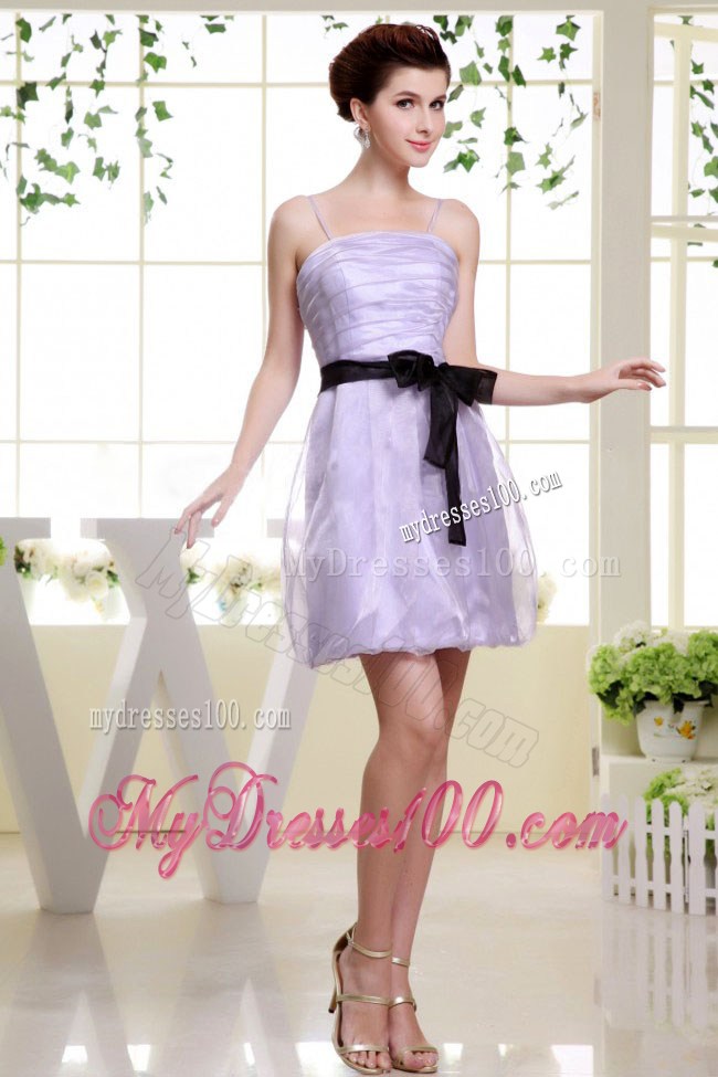 2013 Summer Spaghetti Straps and Sash For Short Lilac Party Dress