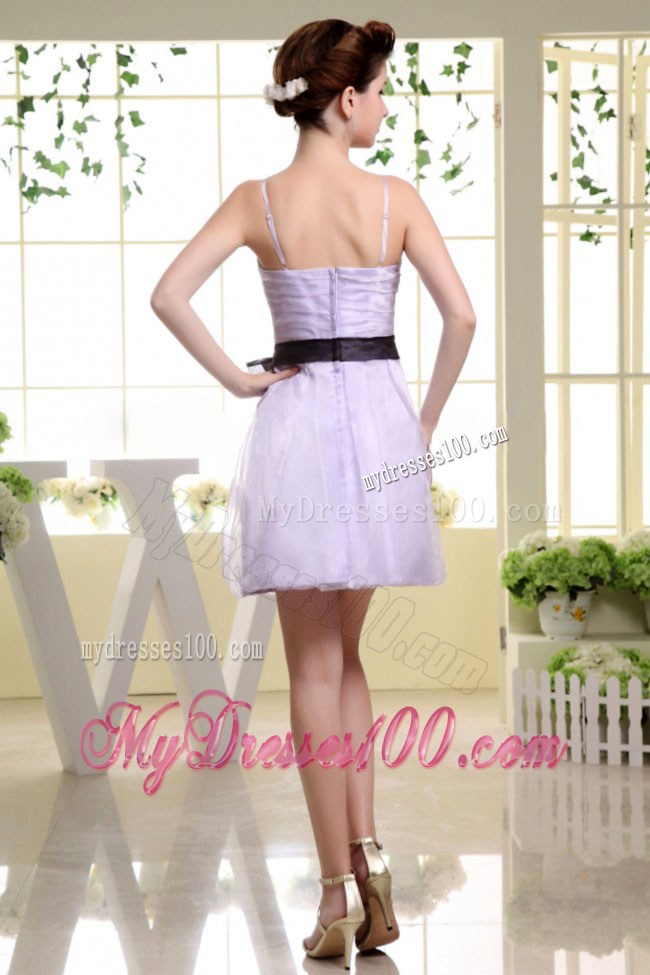2013 Summer Spaghetti Straps and Sash For Short Lilac Party Dress