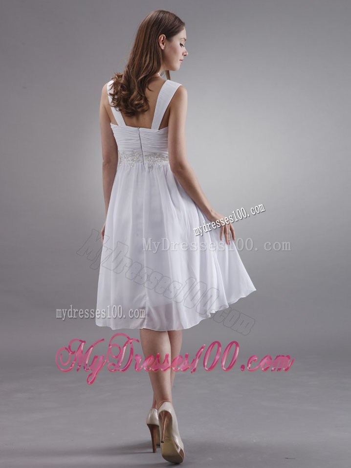 Straps Party Dresses With Appliques Knee-length For Custom Made
