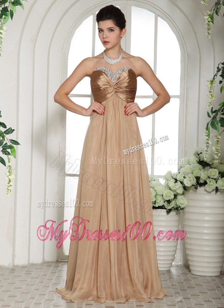 Champagne Sweetheart Ruched Ruched 2013 Party Dress With Red