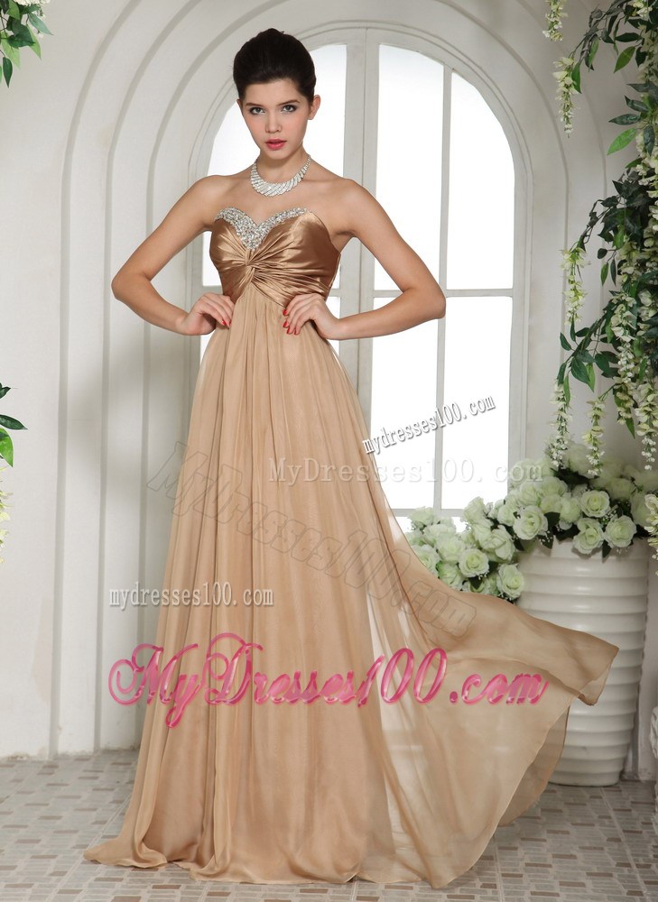Champagne Sweetheart Ruched Ruched 2013 Party Dress With Red
