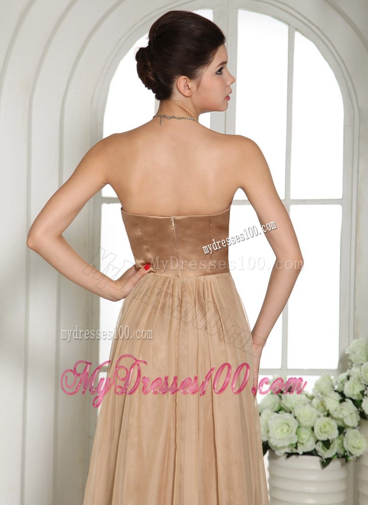 Champagne Sweetheart Ruched Ruched 2013 Party Dress With Red