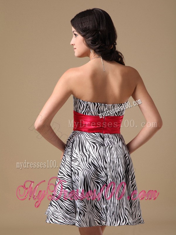 Sweet Princess Sweetheart Mini-length Zebra Beading Party Dress