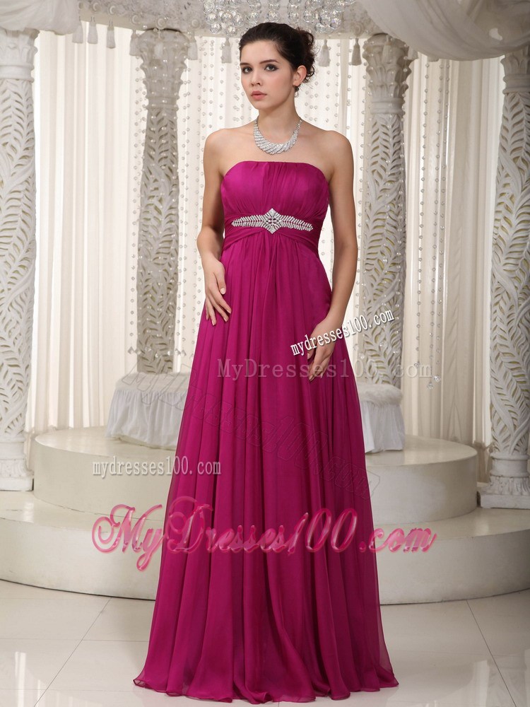 Popular Empire Strapless Floor-length Beading Prom Party Dresses
