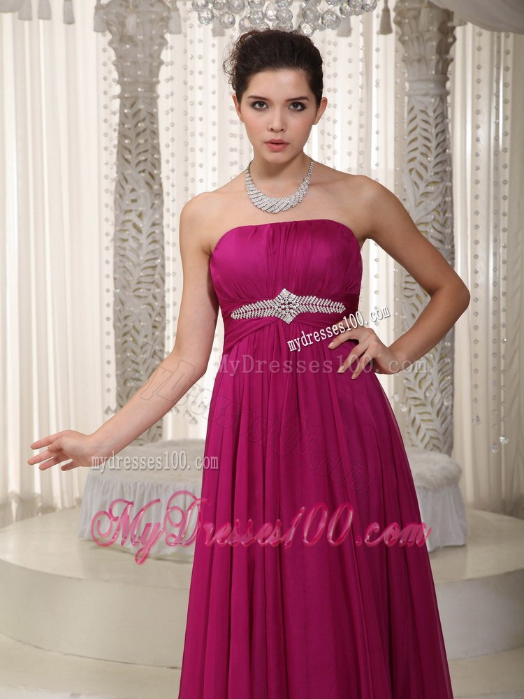 Popular Empire Strapless Floor-length Beading Prom Party Dresses