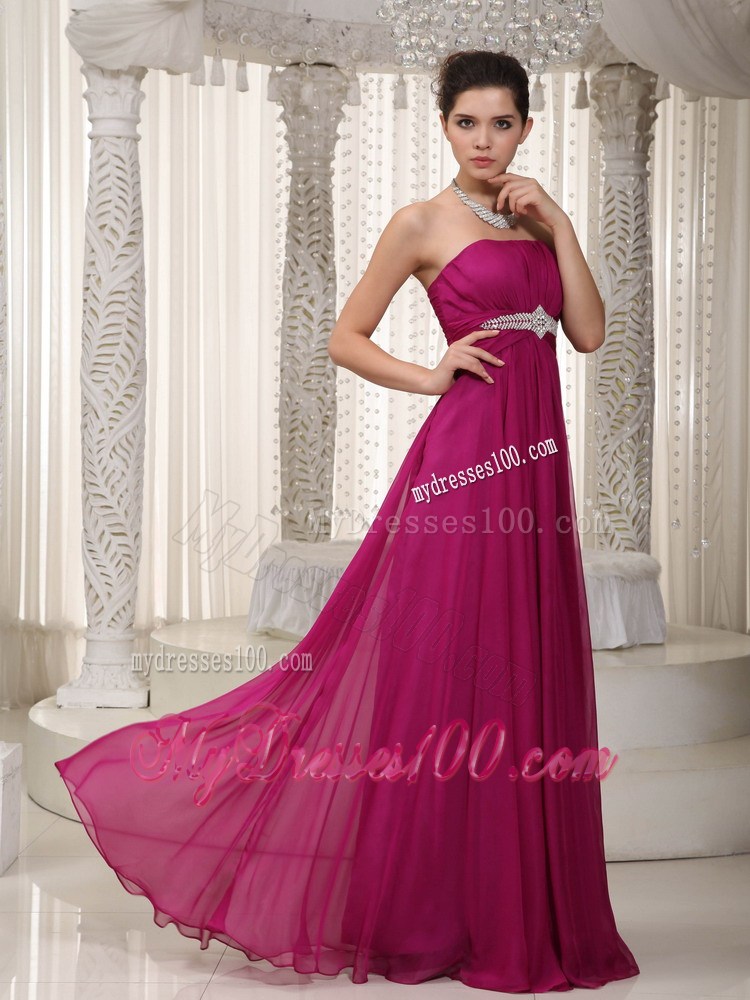 Popular Empire Strapless Floor-length Beading Prom Party Dresses