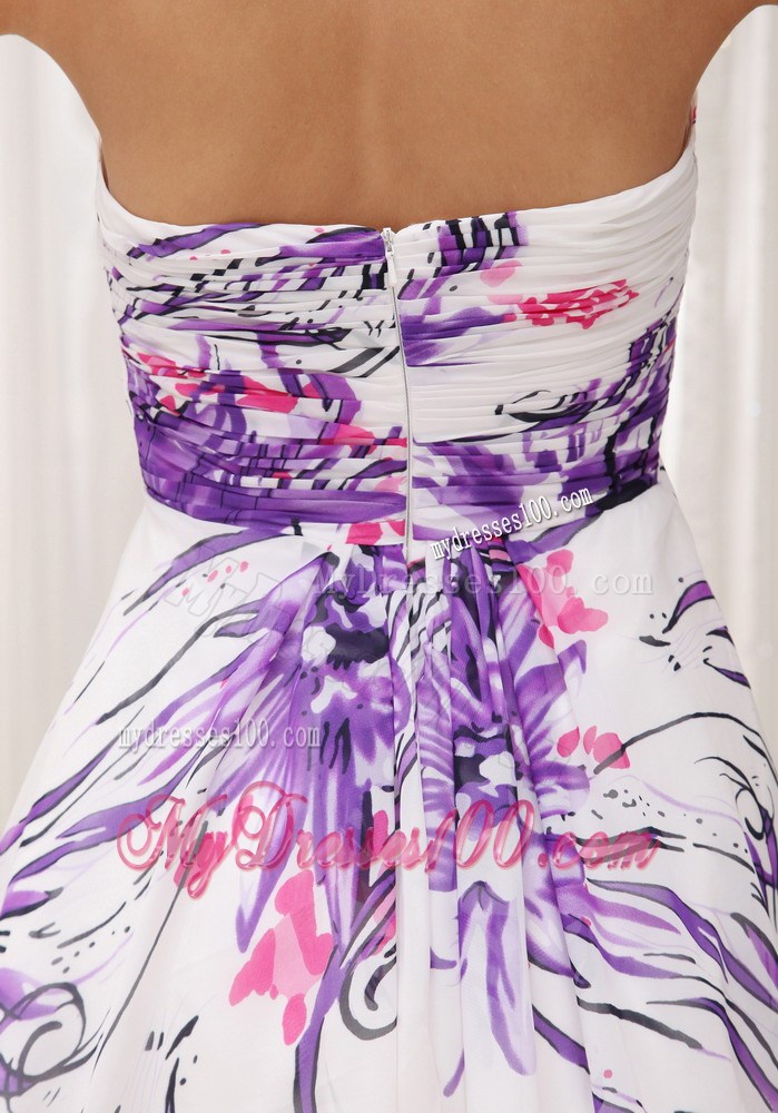 Cheap Halter Printing 2013 Party Dresses Ruched Mini-length Colorful