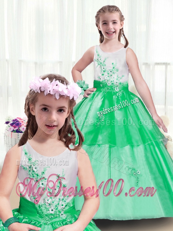 Beautiful Multi Color Party Girl Dress with Appliques