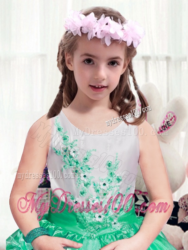 Beautiful Multi Color Party Girl Dress with Appliques