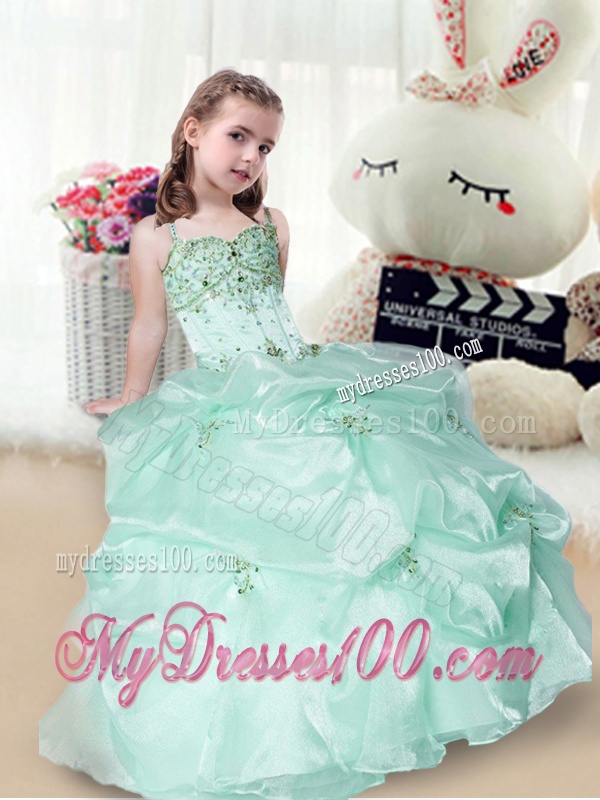 Elegant Beading and Appliques Party Girl Dress in Apple Green