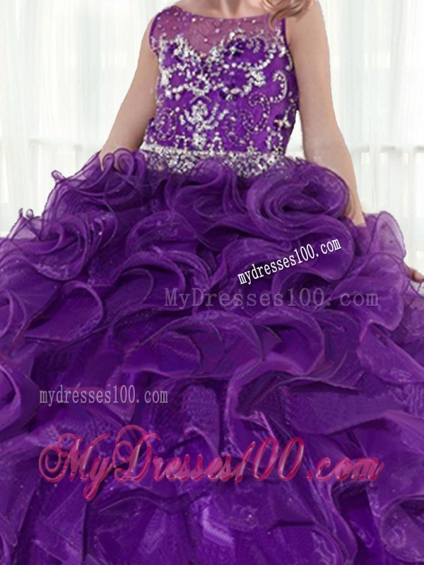 Fashionable Ball Gown Beading and Ruffles Party Girl Dress