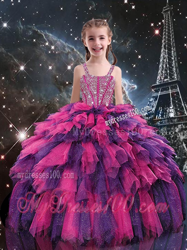 Gorgeous Ball Gown 2016 Party Girl Dress with Beading