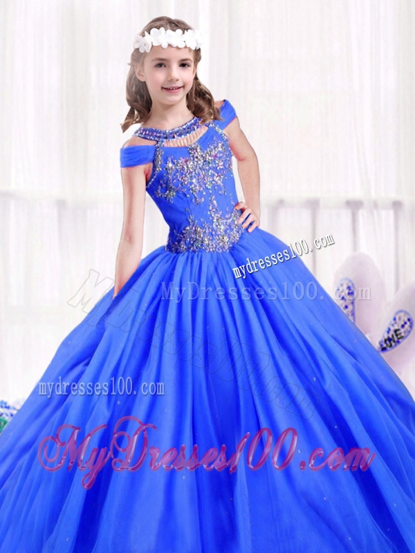 Latest Beading Off the Shoulder Party Girl Dress in Tulle