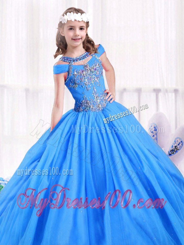 Latest Beading Off the Shoulder Party Girl Dress in Tulle