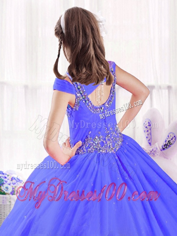 Latest Beading Off the Shoulder Party Girl Dress in Tulle
