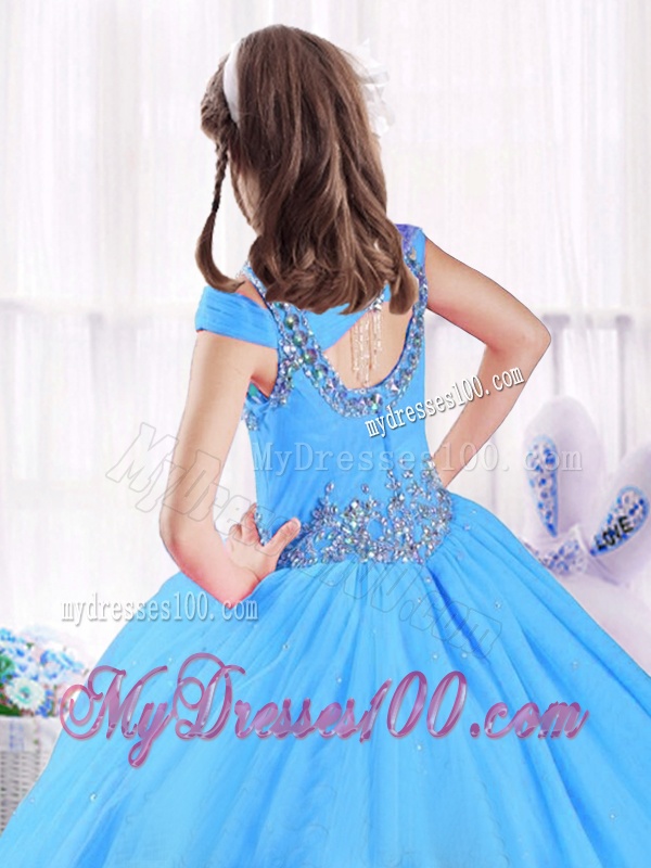 Latest Beading Off the Shoulder Party Girl Dress in Tulle