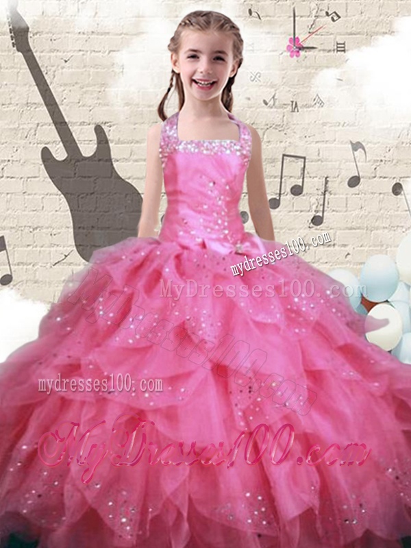 New Style Beading and Ruffles Party Girl Dress in Watermelon