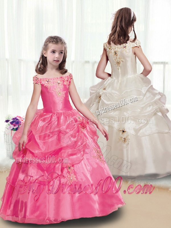 New Style Off the Shoulder Party Girl Dress with Appliques