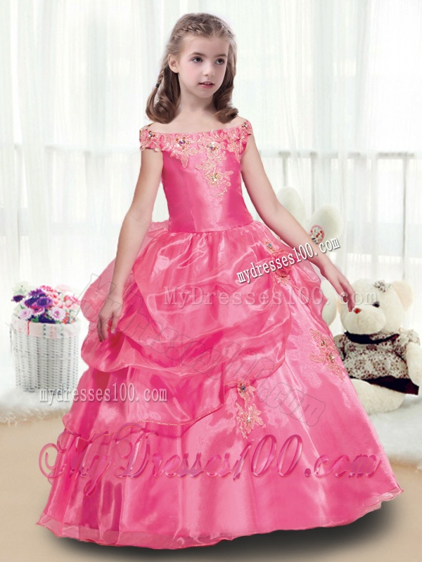 New Style Off the Shoulder Party Girl Dress with Appliques
