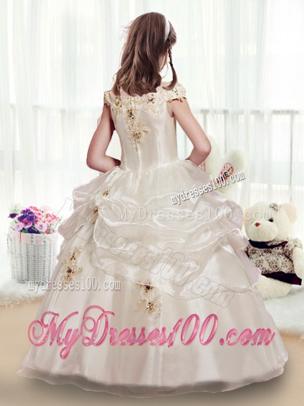 New Style Off the Shoulder Party Girl Dress with Appliques