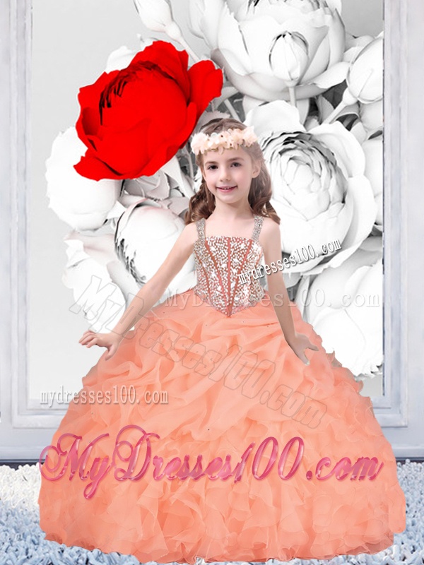 Pretty Straps Organza Party Girl Dress with Beading
