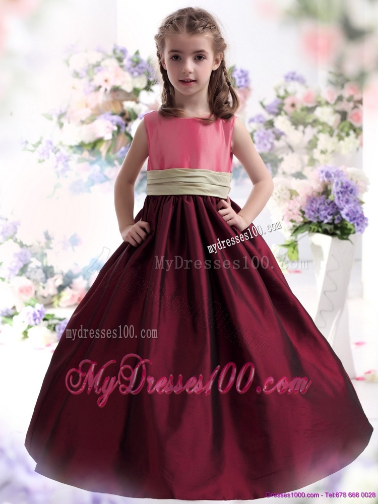 Perfect Multi Color Ruffled 2016 Party Girl Dress with Sash