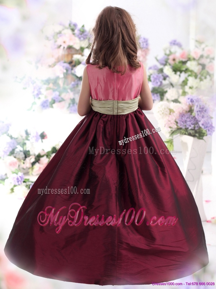 Perfect Multi Color Ruffled 2016 Party Girl Dress with Sash