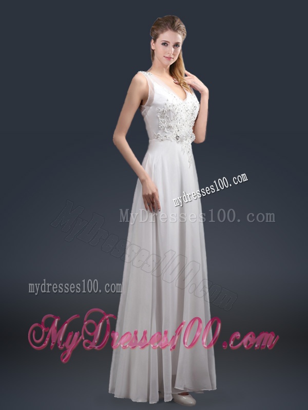 2016 Affordable Empire V Neck Beading Evening Dresses
