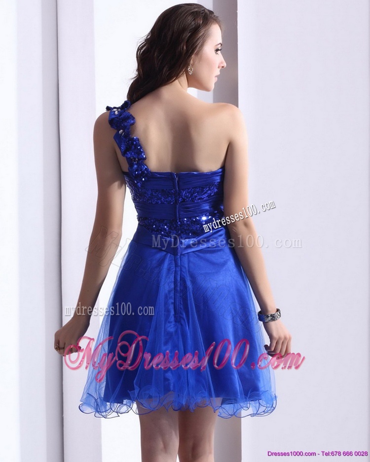 2016 One Shoulder Evening Dresses with Beading and Hand Made Flowers