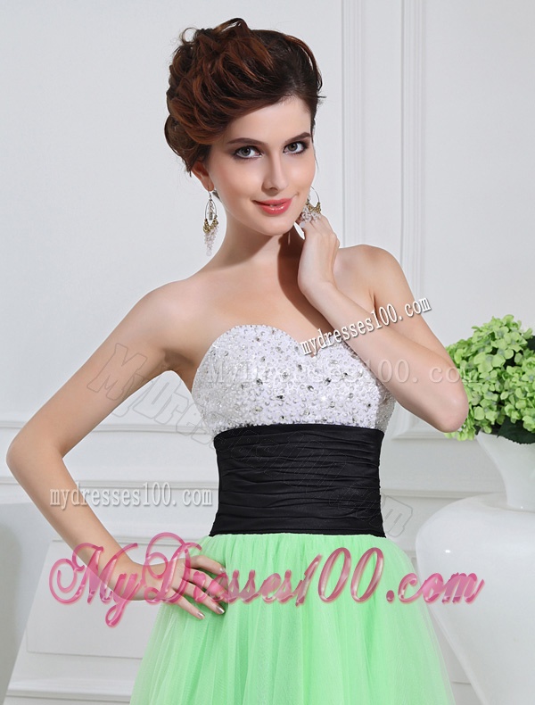 Apple Green Sweetheart Floor-length Sequins Apple Green Evening Dress