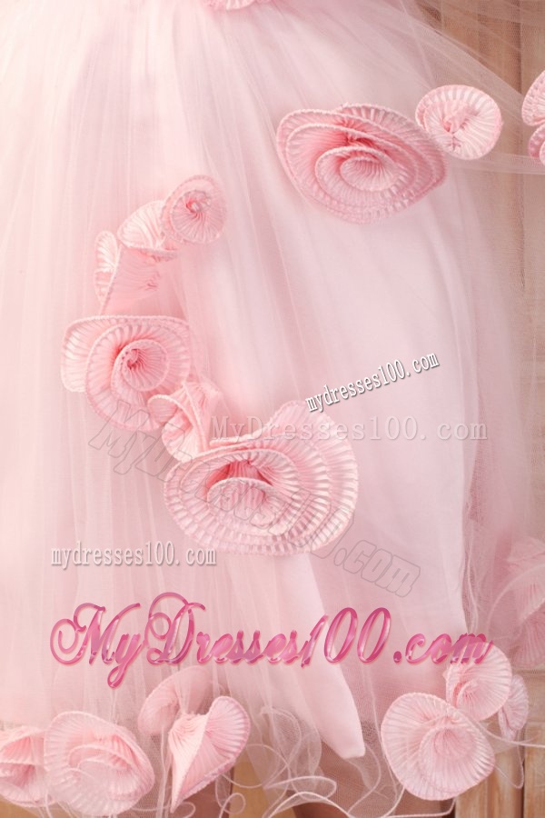 Black and Pink Sweetheart Hand Made Flowers Mini-length Evening Dress