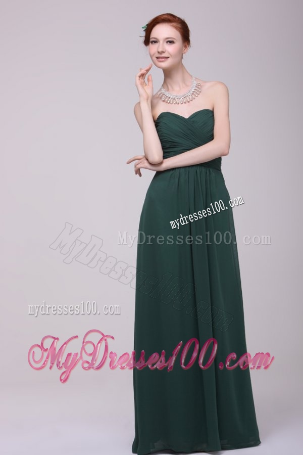 Cheap Sweetheart Chiffon Empire Ruched Floor-length Evening Dress