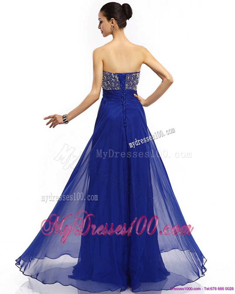 Elegant 2016 Sweetheart Evening Dress with Brush Train and Beading
