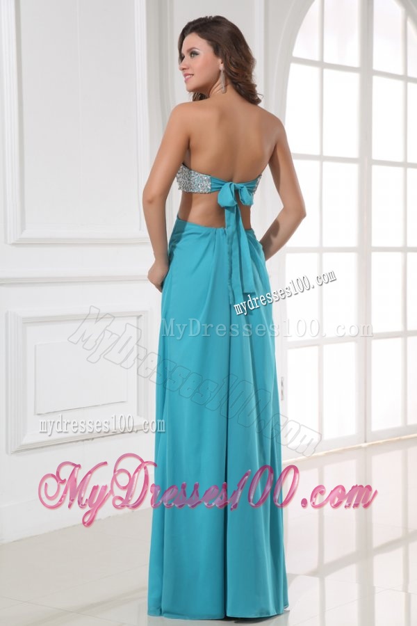 Empire Chiffon Sweetheart Beading and High Silt Floor-length Evening Dress