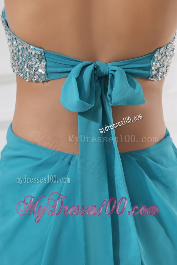 Empire Chiffon Sweetheart Beading and High Silt Floor-length Evening Dress