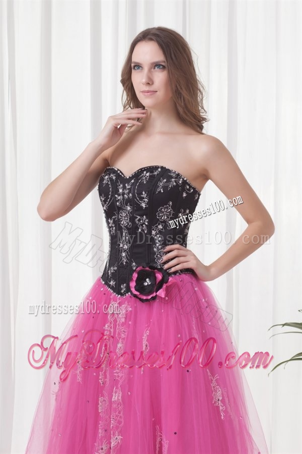 Princess Sweetheart Tulle Lace Up Beading Evening Dress in Pink