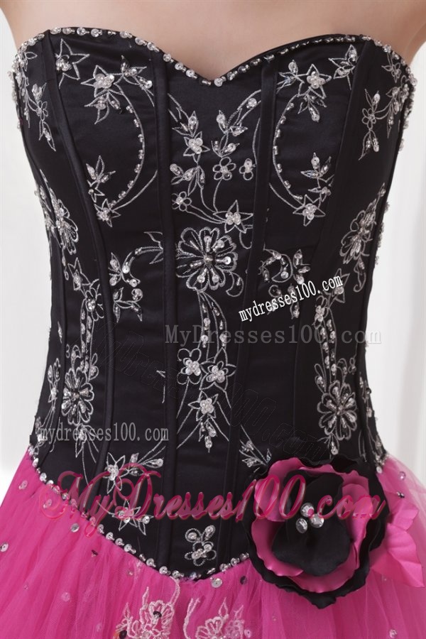 Princess Sweetheart Tulle Lace Up Beading Evening Dress in Pink