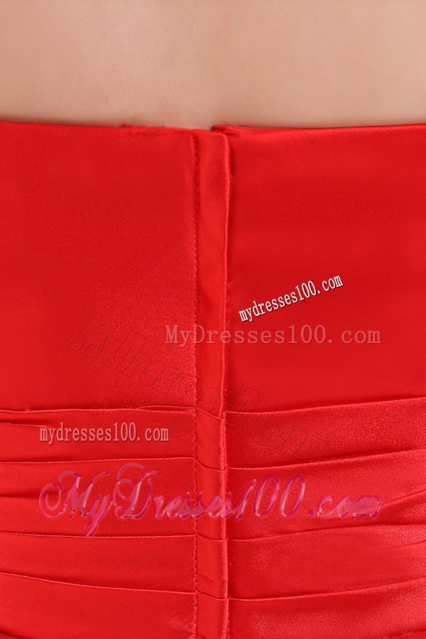 Red Empire Sweetheart Beading Floor length Chiffon Evening Dress