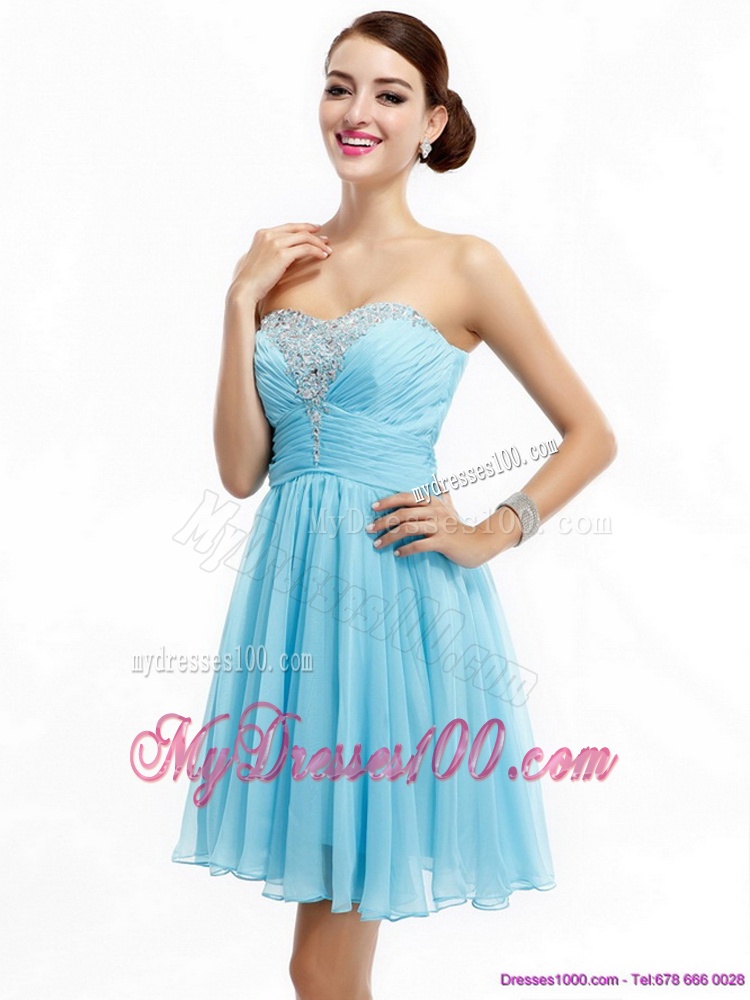 Ruching Strapless Beading Short Evening Dresses for 2016