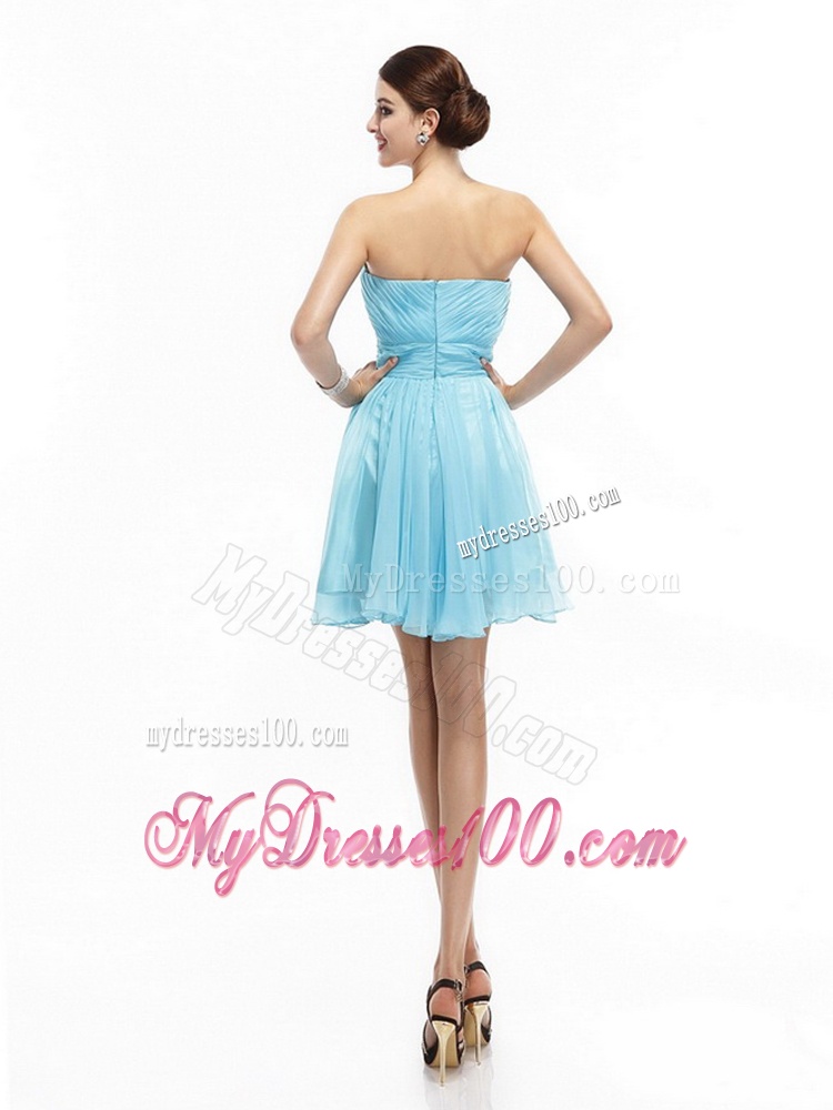 Ruching Strapless Beading Short Evening Dresses for 2016
