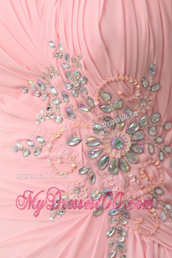 Sweetheart Chiffon Empire Rhinestone and Beading Evening Dress with High Silt