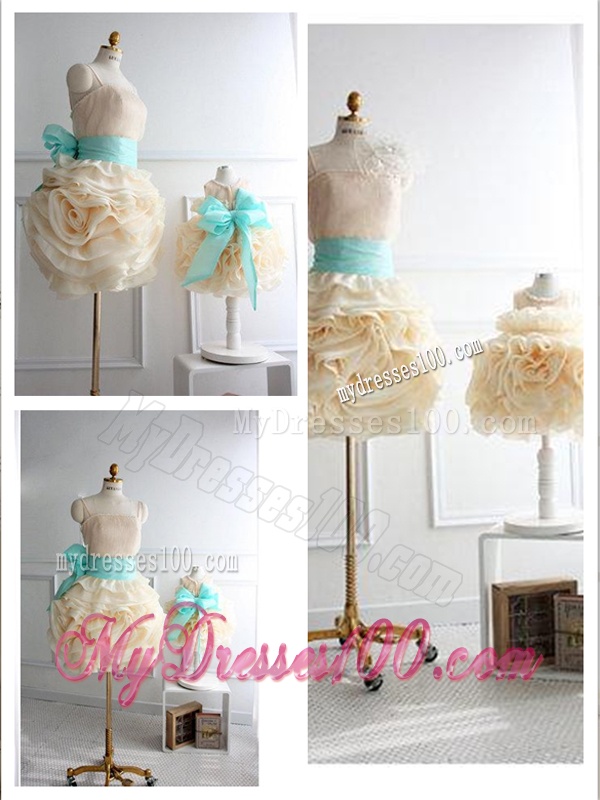 Top Selling Rolling Flowers Evening Dress with Sashes and Discount Scoop Little Girl Dress with Rolling Flowers