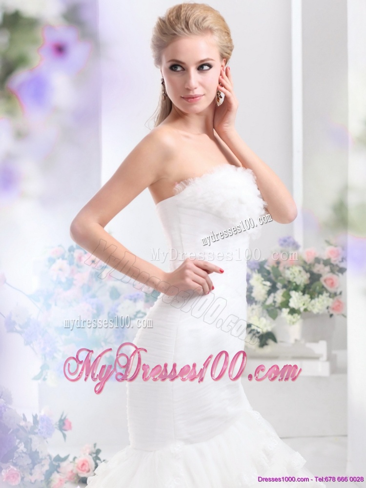 2016 Brand New Strapless Wedding Dress with Mermaid