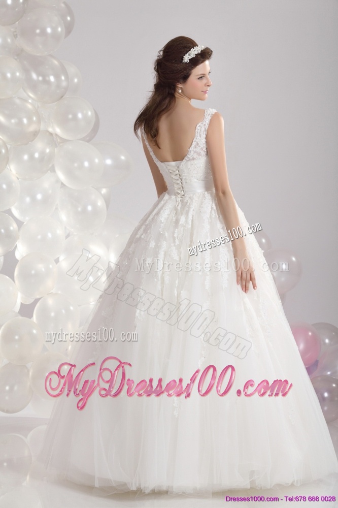 2016 Classical A Line Lace Wedding Dress with Floor-length