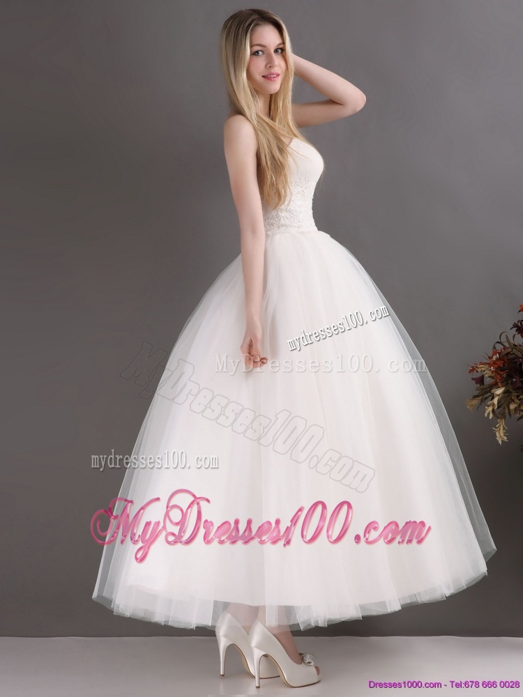 2016 Perfect Sweetheart Ankle-length Lace Wedding Dress